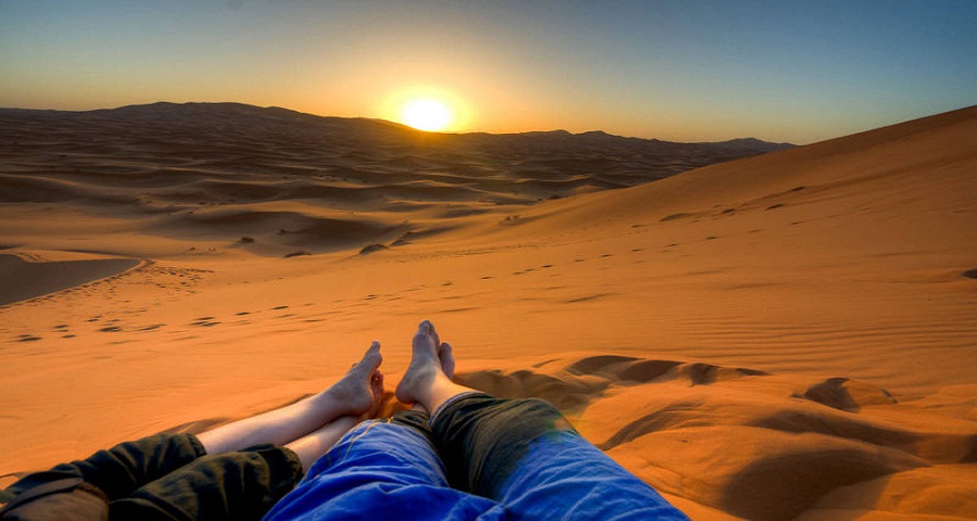 Camel Trekking For Sunset On Dunes